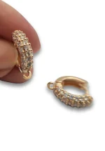 پایه گوشواره کلیپسی وارداتی طلایی با نگین های زیرکنیا