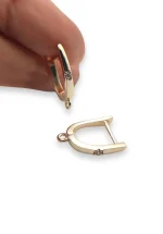 پایه گوشواره کلیپسی وارداتی طلایی با یک نگین زیرکنیا