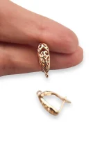 پایه گوشواره کلیپسی وارداتی طلایی مدل بافت