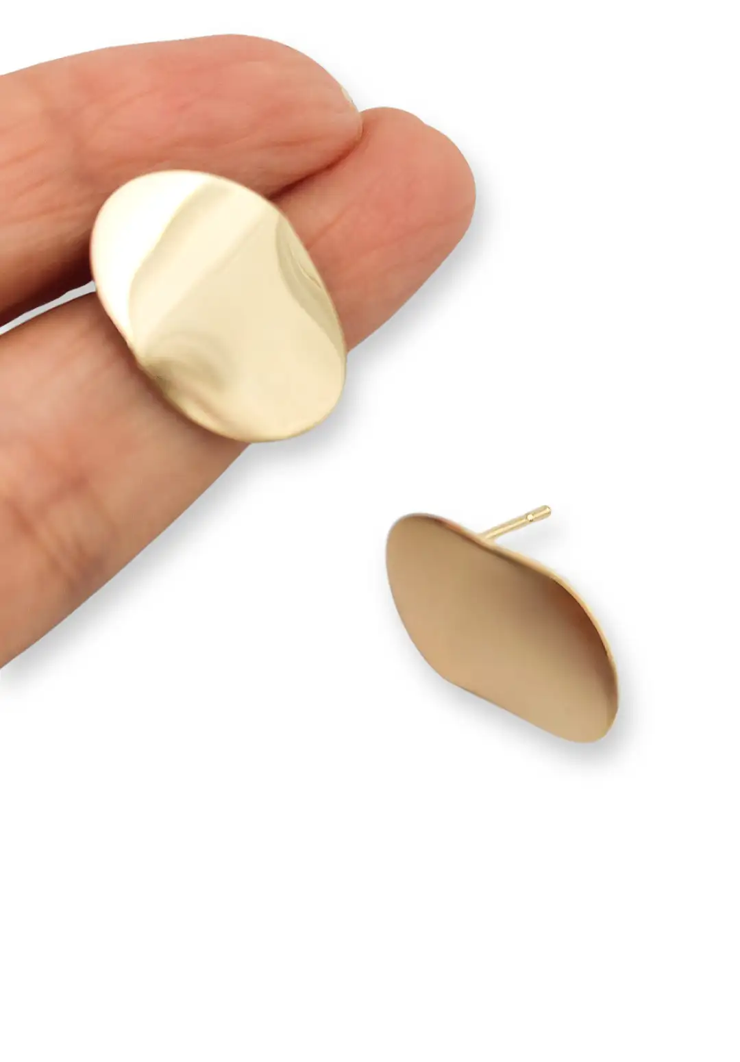 پایه گوشواره هندسی بیضی شکل با حلقه اتصال مخفی