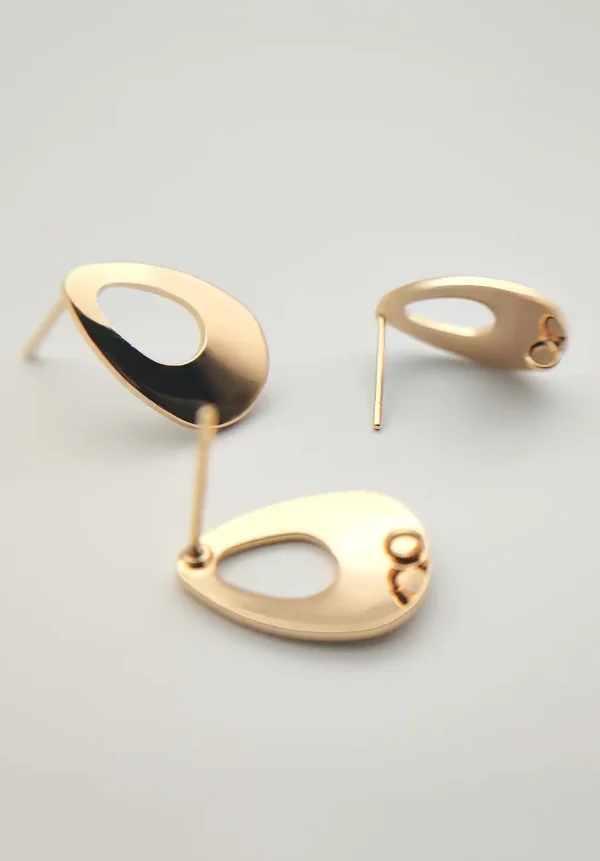 حلقه پشت پایه گوشواره آب طلا اشکی برای اتصال آویز