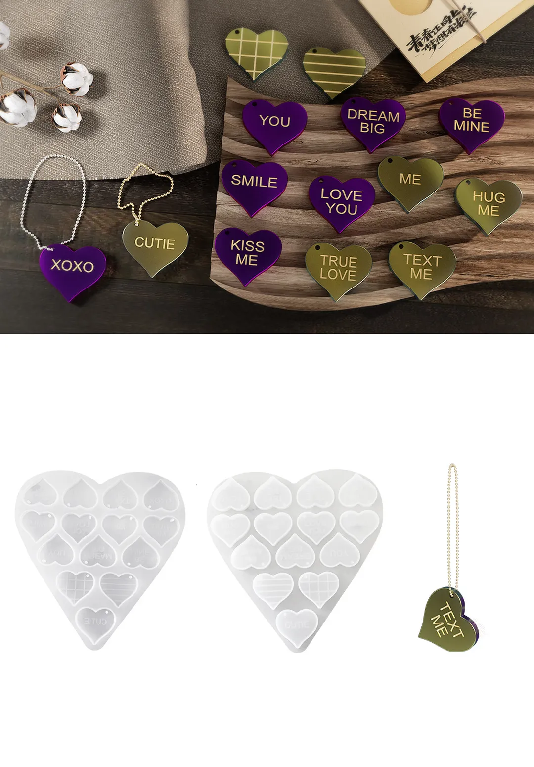 قالب سیلیکونی قلب عاشقانه رزین؛ انتخابی خاص برای ساخت آویزهای احساسی و ماندگار