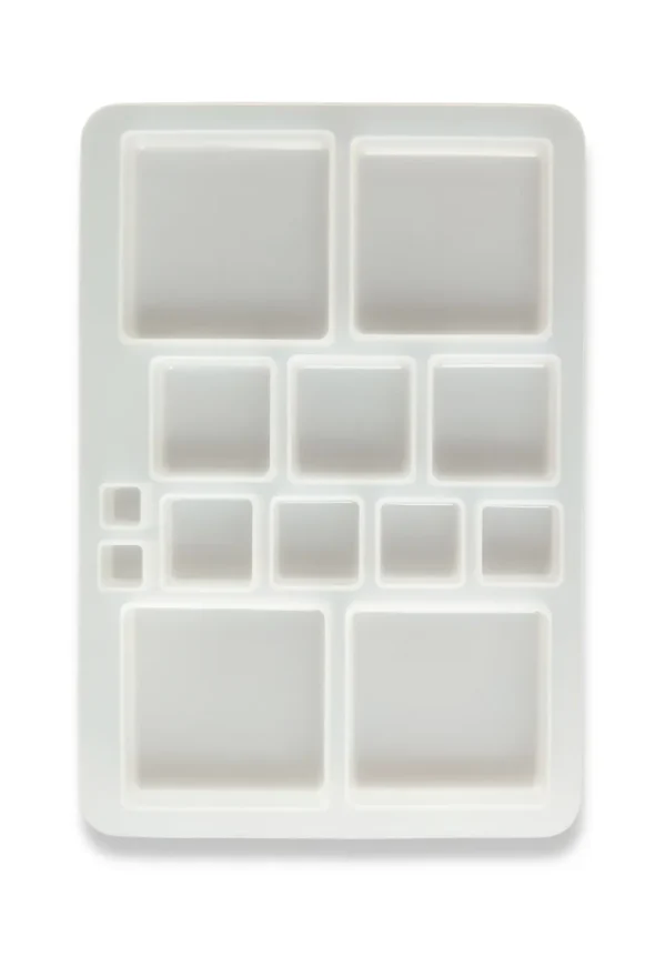 قالب سیلیکونی رزین قطعات مربع- مناسب برای ساخت زیورآلات رزینی