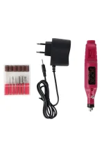 مینی دریل برقی صورتی با آداپتور برق، سری‌ها و مته‌های متنوع مناسب پرداخت رزین، و کابل برق مناسب ایران
