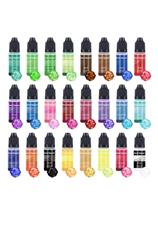 رنگ رزین یووی برند Pigment مجموعه‌ای از رنگ‌های مایع متنوع