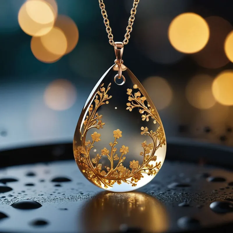 گردنبند زیبای پینترستی با قالب اشک وارداتی