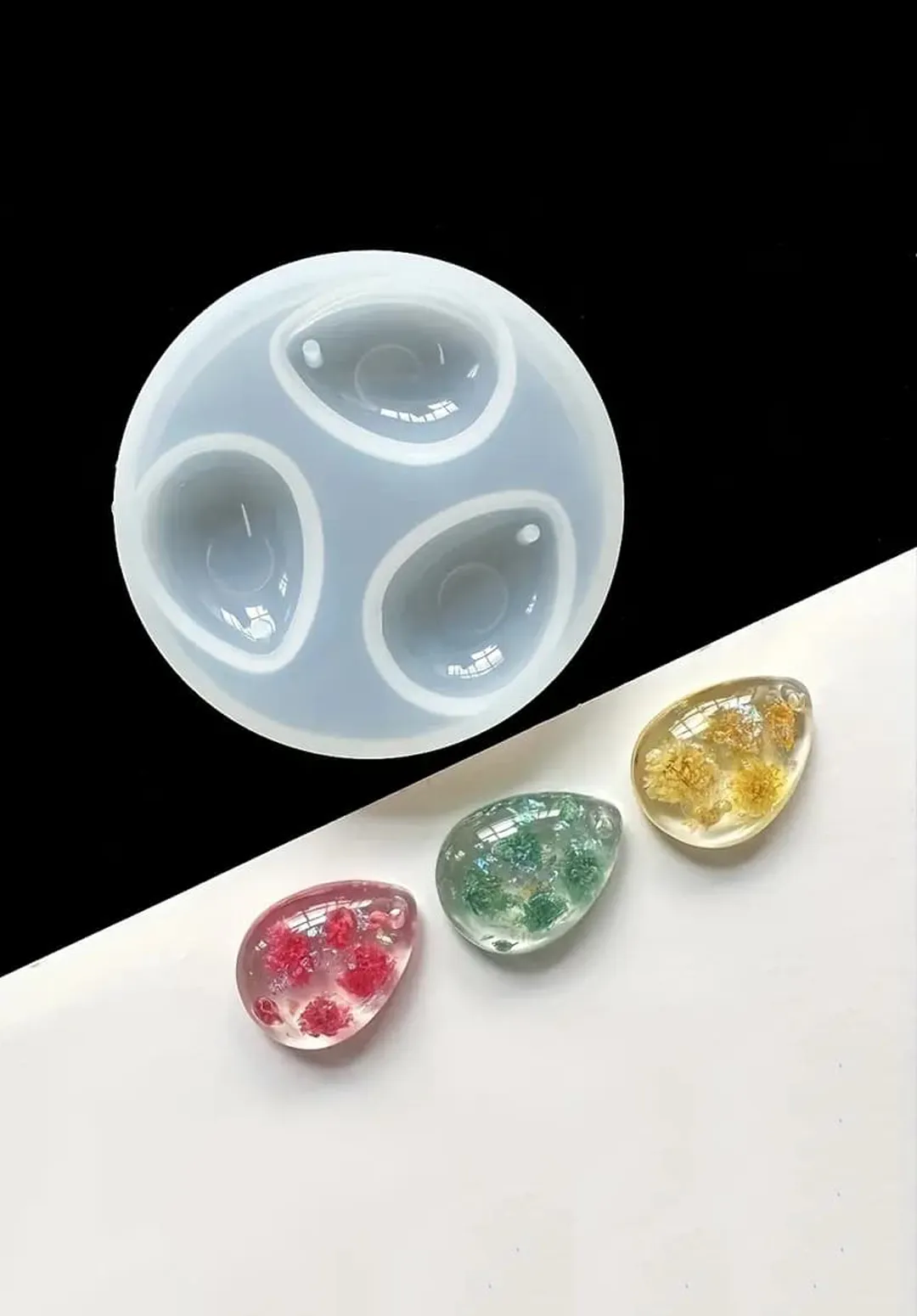 قالب سیلیکونی قطره اشکی رزین- محصول وارداتی برای ساخت زیورآلات