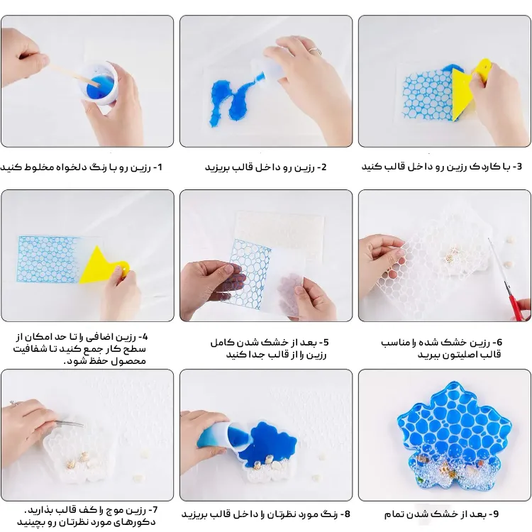 روش استفاده از قالب رزین طرح موج